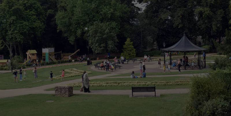 A photo of people attending an event in Argents Mead park in Hinckley