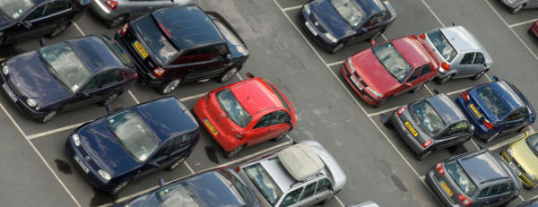 Banner photo of vehicles parked in a Hinckley car park